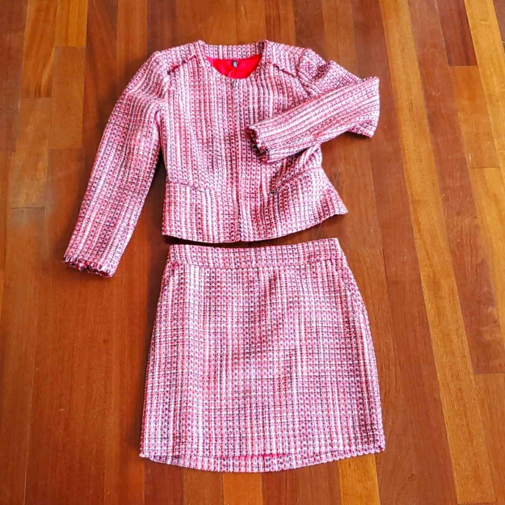 WHBM Tweed Skirt Suit Set